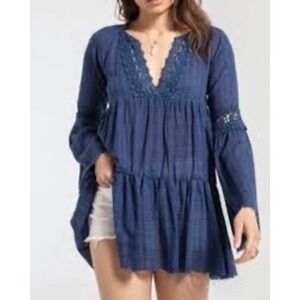 free people sizzle mini dress Free People Size Large L Coral Eyelet Embroidered Smocked Sizzle Mini Dress NWT